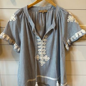 London based “Rose & Rose” embroidered blouse.